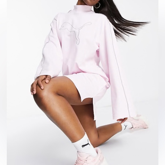 Puma Light Pink Long Sleeve Dress Size Medium - Picture 1 of 17
